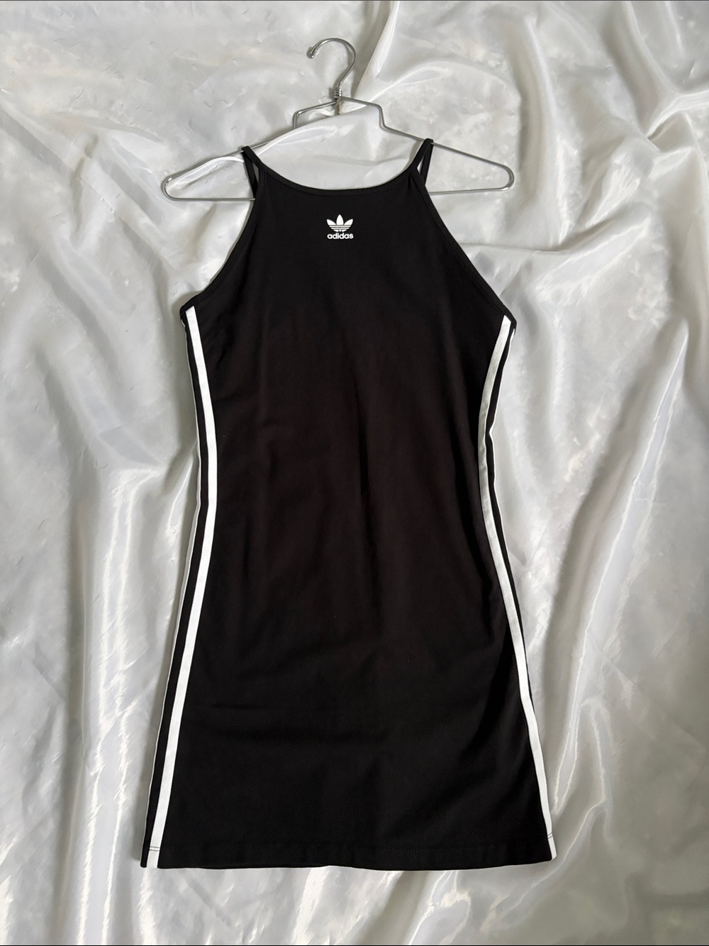 Adidas Black Dress with White Side Stripes